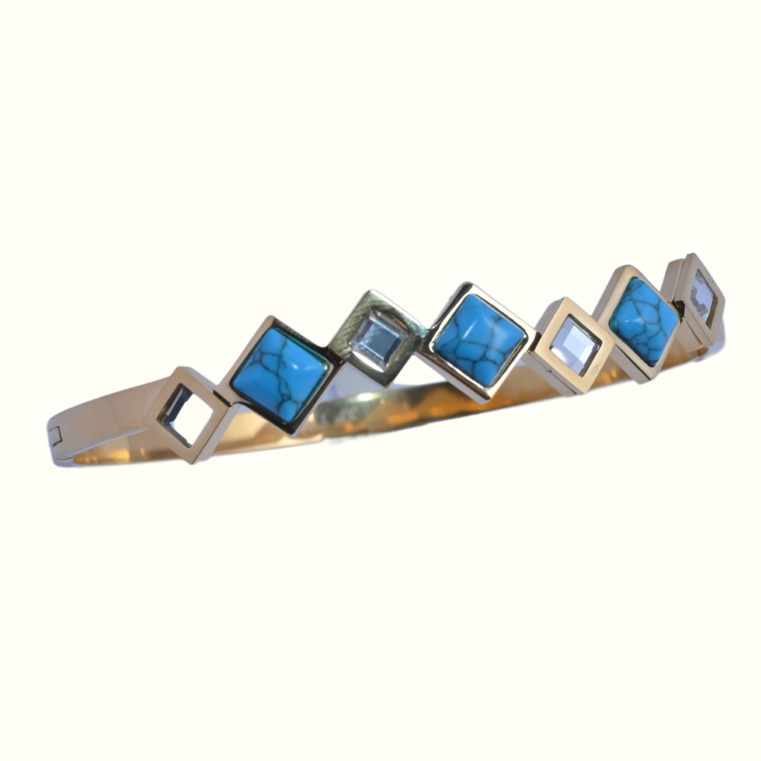 Azure Spark Geometric Bangle
