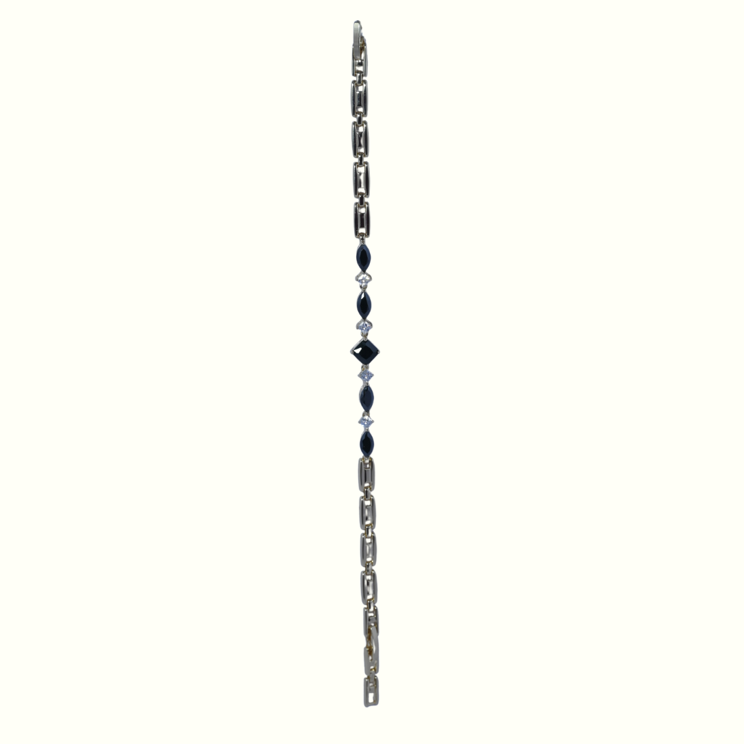 Opulent Noir & Ivory Crystal Bracelet