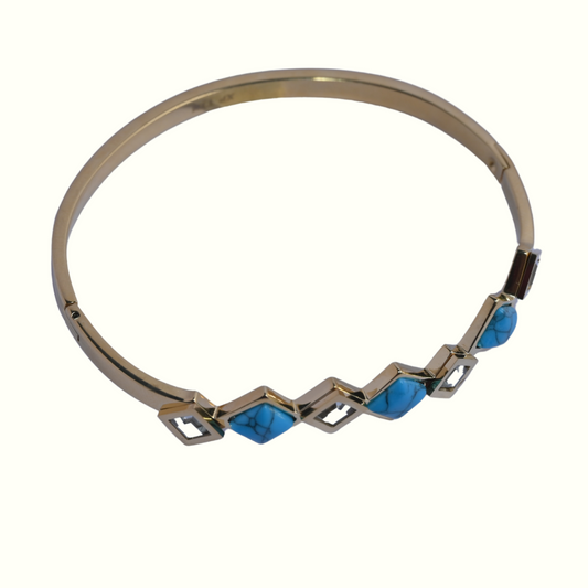 Azure Spark Geometric Bangle