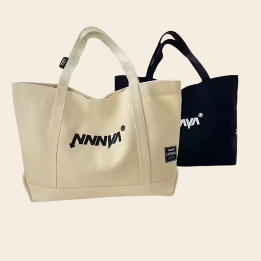 Custom Eco-friendly II Bean Tote Bag for Women Recycled Cotton Canvas Cross Body Messenger With Button