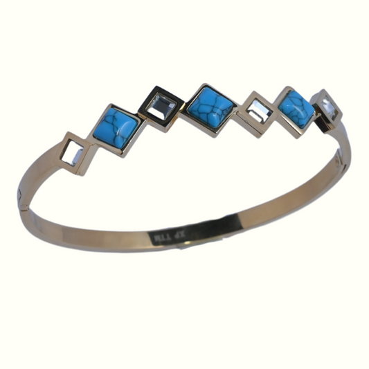 Azure Spark Geometric Bangle